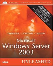 Cover of: Microsoft Windows Server 2003 Unleashed (2nd Edition) (Unleashed)