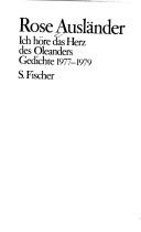 Cover of: Ich höre das Herz des Oleanders: Gedichte, 1977-1979