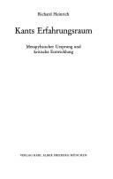 Cover of: Kants Erfahrungsraum: metaphysischer Ursprung und kritische Entwicklung