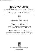 Cover of: Externe Kosten von Rechtsvorschriften: Möglichkeiten und Grenzen der ökonomischen Gesetzesanalyse