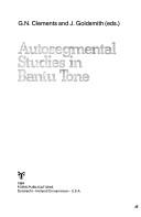Cover of: Autosegmental studies in Bantu tone by G.N. Clements and J. Goldsmith (eds.).
