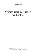 Cover of: Studien über das Reden der Dichter