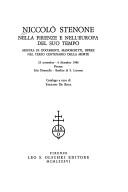 Cover of: Niccolò Stenone: nella Firenze e nell'Europa del suo tempo : mostra di documenti, manoscritti, opere nel terzo centenario della morte, 23 settembre-6 dicembre 1986, Firenze, Sala Donatello, Basilica di S. Lorenzo : catalogo