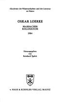 Cover of: Oskar Loerke: Marbacher Kolloquium, 1984