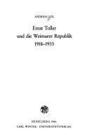 Cover of: Ernst Toller und die Weimarer Republik 1918-1933