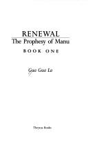 Cover of: prophecy of Manu
