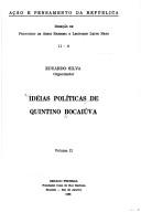 Cover of: Idéias políticas de Quintino Bocaiúva: cronologia, introdução, notas bibliográficas e textos selecionados