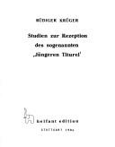 Cover of: Studien zur Rezeption des sogenannten "Jüngeren Titurel"