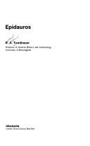 Cover of: Epidauros | R. A. Tomlinson