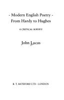 Modern English poetry - from Hardy to Hughes by John Lucas