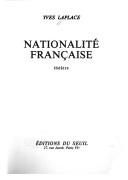 Cover of: Nationalité française: théâtre