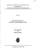 Cover of: Minimalmetrik: zur Arbeit mit mittelhochdeutschen Texten