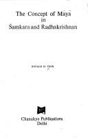 Cover of: concept of māyā in Śaṃkara and Radhakrishnan | Donald R. Tuck