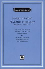 Cover of: Platonic Theology, Volume 1, Books I-IV (The I Tatti Renaissance Library)