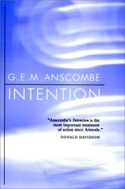 Cover of: Intention by Anscombe, G. E. M.