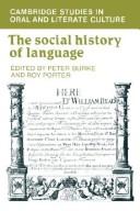 Cover of: The Social history of language