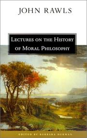 Lectures on the history of moral philosophy by John Rawls