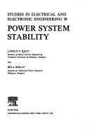 Cover of: Power system stability