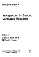 Cover of: Introspection in second language research