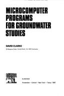 Cover of: Microcomputer programs for groundwater studies