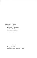 Cover of: Daniel Defoe