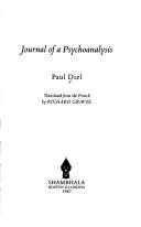 Cover of: Journal of a psychoanalysis