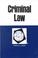 Cover of: Criminal law in a nutshell