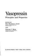 Cover of: Vasopressin by edited by Don Marshall Gash and Gerard J. Boer.