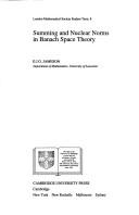 Cover of: Summing and nuclear norms in Banach space theory