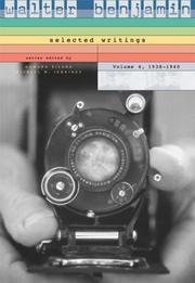 Cover of: Walter Benjamin: Selected Writings, Vol. 4, 1938-1940