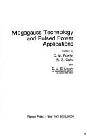 Cover of: Megagauss technology and pulsed power applications