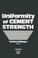 Cover of: Uniformity of cement strength