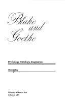 Cover of: Blake and Goethe: psychology, ontology, imagination