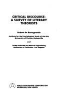 Cover of: Critical discourse: a survey of literary theorists