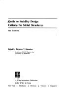 Cover of: Guide to stability design criteria for metal structures.