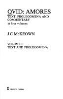 Cover of: Ovid, Amores: text, prolegomena, and commentary