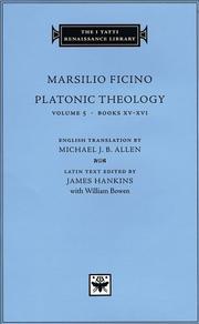 Cover of: Platonic Theology, Volume 5, Books XV-XVI (The I Tatti Renaissance Library)