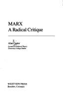 Cover of: Marx, a radical critique by Carter, Alan