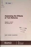 Cover of: Assessing the effects of tort reforms