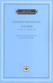 Cover of: Angelo Poliziano: Letters - Volume 1, Books I-IV (The I Tatti Renaissance Library)