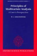 Cover of: Principles of multivariate analysis by W. J. Krzanowski