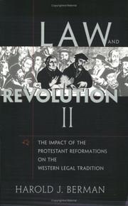 Cover of: Law and Revolution, II, The Impact of the Protestant Reformations on the Western Legal Tradition by Harold J. Berman