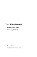 Cover of: Osip Mandelstam by Jane Gary Harris