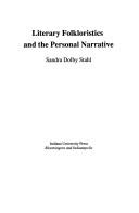 Cover of: Literary folkloristics and the personal narrative