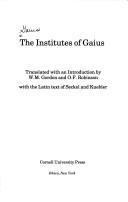 Cover of: The Institutes of Gaius