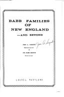 Cover of: Babb families of New England and beyond