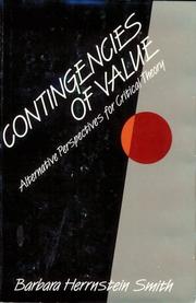 Cover of: Contingencies of value by Barbara Herrnstein Smith