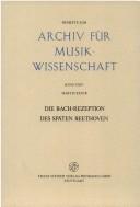 Die Bach-Rezeption des späten Beethoven by Martin Zenck