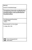 Cover of: Verzeichnis deutsch-ausländischer Gesellschaften in der Bundesrepublik Deutschland und Berlin (West), IVAG