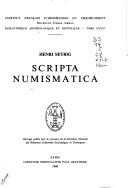 Cover of: Scripta numismatica